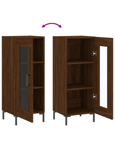 Credenza Rovere Marrone 34,5x34x90 cm in Legno Multistrato
