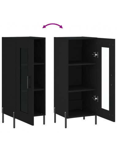 Credenza Nero 34,5x34x90 cm in Legno Multistrato