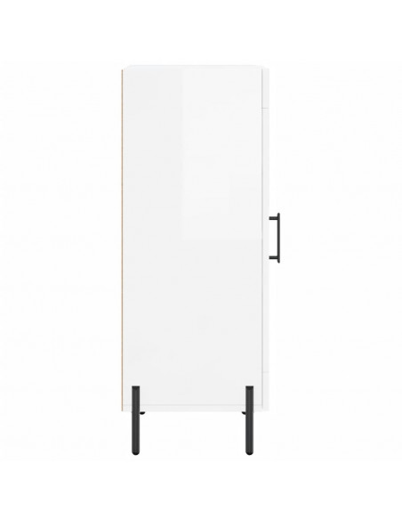 Credenza Bianco Lucido 34,5x34x90 cm in Legno Multistrato