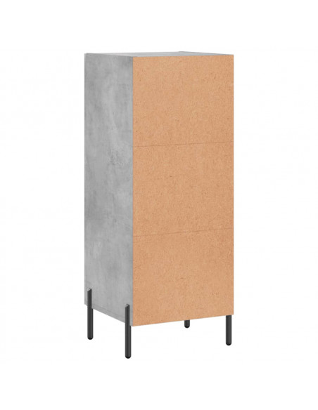 Credenza Grigio Cemento 34,5x34x90 cm in Legno Multistrato
