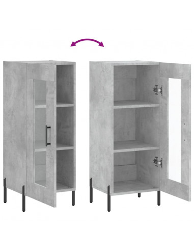 Credenza Grigio Cemento 34,5x34x90 cm in Legno Multistrato