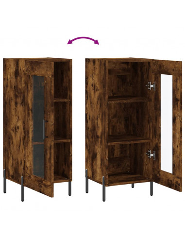 Credenza Rovere Fumo 34,5x34x90 cm in Legno Multistrato