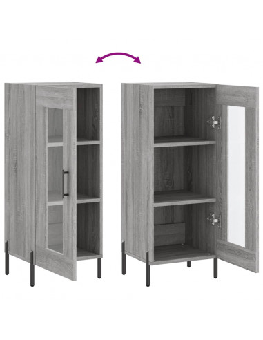 Credenza Grigio Sonoma 34,5x34x90 cm in Legno Multistrato