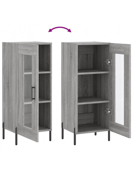 Credenza Grigio Sonoma 34,5x34x90 cm in Legno Multistrato