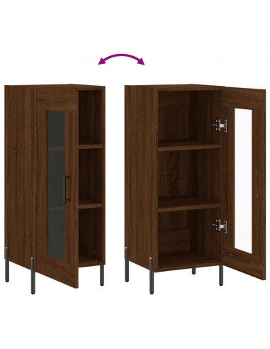 Credenza Rovere Marrone 34,5x34x90 cm in Legno Multistrato