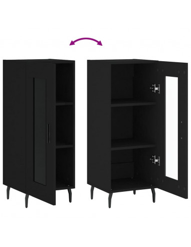 Credenza Nero 34,5x34x90 cm in Legno Multistrato