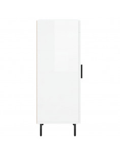 Credenza Bianco Lucido 34,5x34x90 cm in Legno Multistrato 2