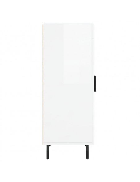 Credenza Bianco Lucido 34,5x34x90 cm in Legno Multistrato