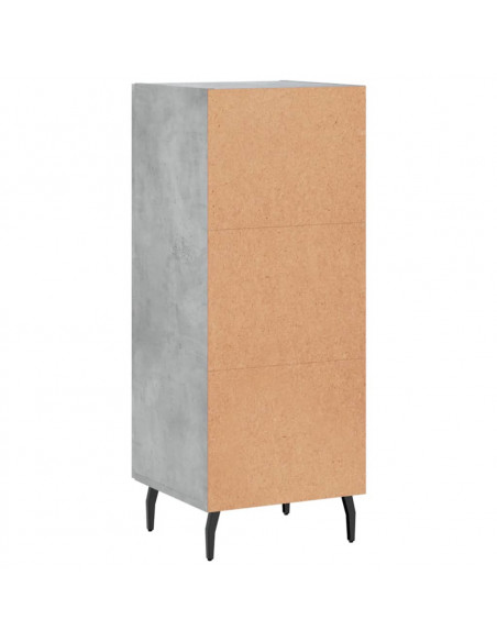 Credenza Grigio Cemento 34,5x34x90 cm in Legno Multistrato