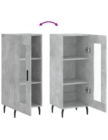 Credenza Grigio Cemento 34,5x34x90 cm in Legno Multistrato