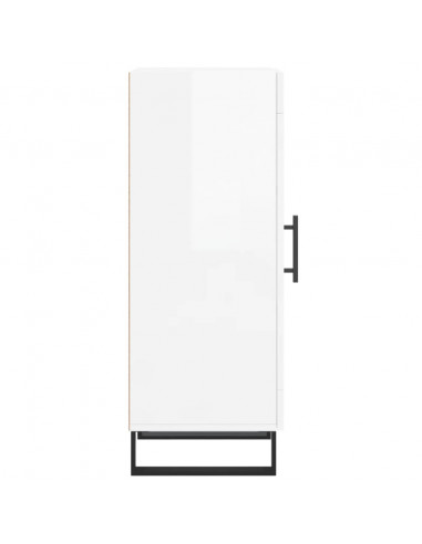 Credenza Bianco Lucido 34,5x34x90 cm in Legno Multistrato