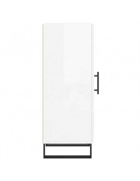 Credenza Bianco Lucido 34,5x34x90 cm in Legno Multistrato