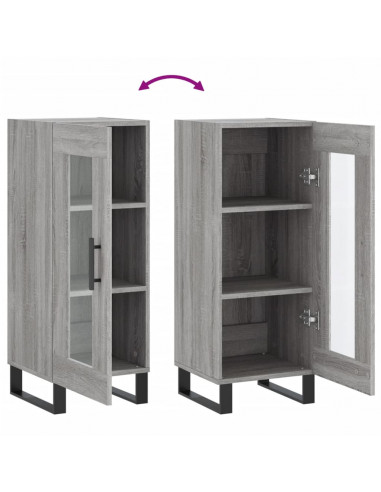 Credenza Grigio Sonoma 34,5x34x90 cm in Legno Multistrato