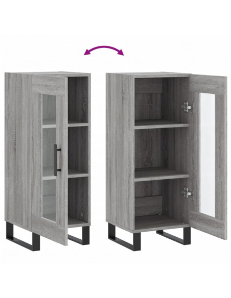 Credenza Grigio Sonoma 34,5x34x90 cm in Legno Multistrato