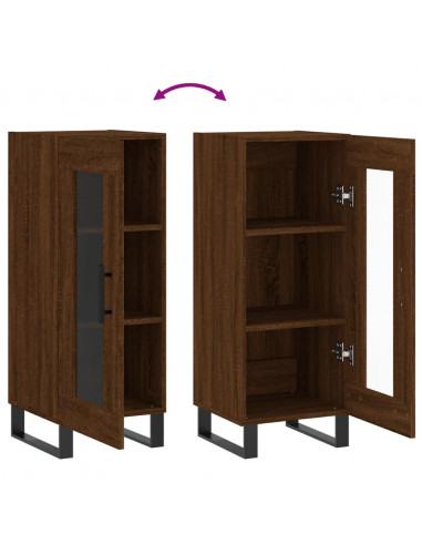 Credenza Rovere Marrone 34,5x34x90 cm in Legno Multistrato