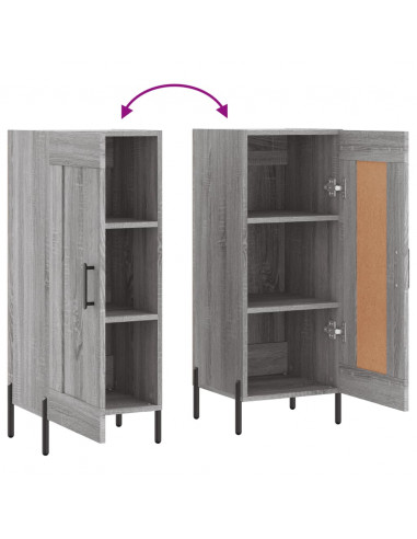 Credenza Grigio Sonoma 34,5x34x90 cm in Legno Multistrato