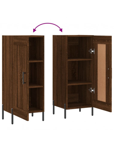 Credenza Rovere Marrone 34,5x34x90 cm in Legno Multistrato