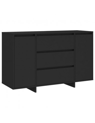 Credenza con 3 Cassetti Nera 120x41x75 cm in Truciolato