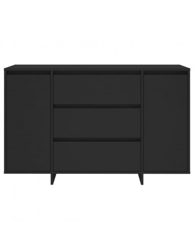 Credenza con 3 Cassetti Nera 120x41x75 cm in Truciolato