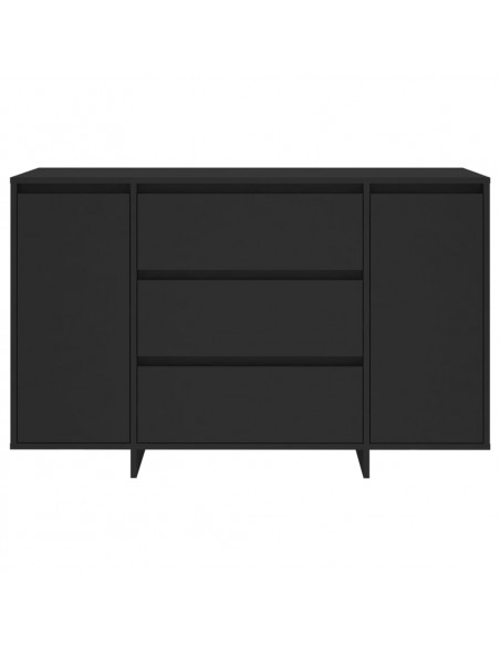 Credenza con 3 Cassetti Nera 120x41x75 cm in Truciolato