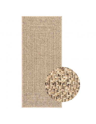 Tappeto ZIZUR 80x200 cm Aspetto Iuta per Interni ed Esterni