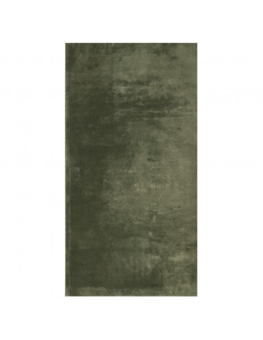 Tappeto Pelo Corto HUARTE Morbido Lavabile Verde Bosco 60x110cm