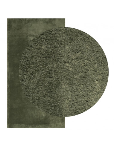 Tappeto Pelo Corto HUARTE Morbido Lavabile Verde Bosco 60x110cm