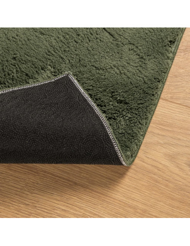 Tappeto Pelo Corto HUARTE Morbido Lavabile Verde Bosco 60x110cm