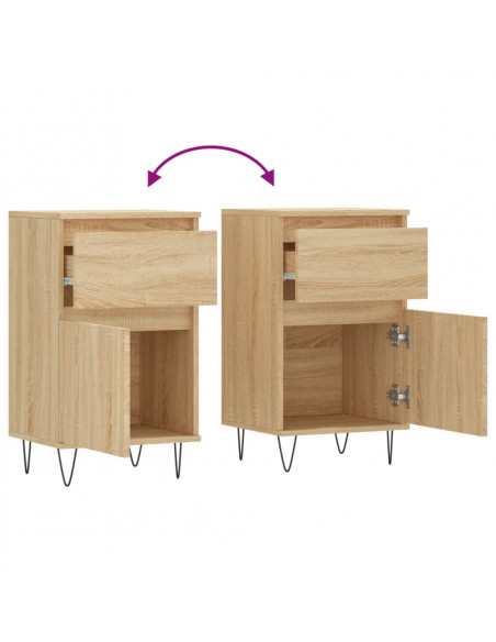 Credenze 2 pz Rovere Sonoma 40x35x70 cm in Legno Multistrato