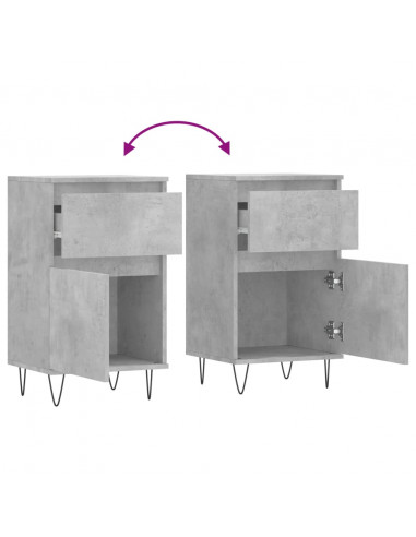 Credenza Grigio Cemento 40x35x70 cm in Legno Multistrato