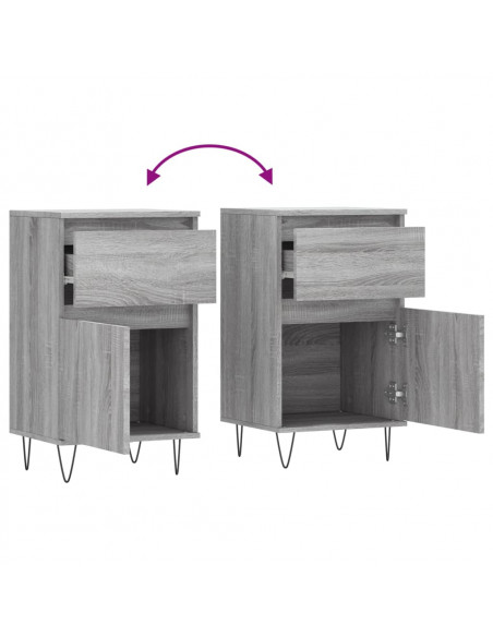 Credenze 2 pz Grigio Sonoma 40x35x70 cm in Legno Multistrato