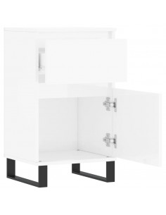 Credenze 2 pz Bianco Lucido 40x35x70 cm in Legno Multistrato 2