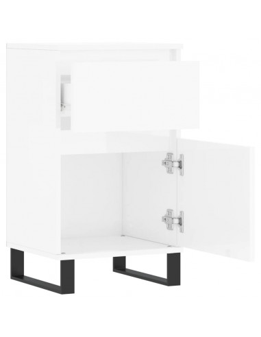 Credenze 2 pz Bianco Lucido 40x35x70 cm in Legno Multistrato