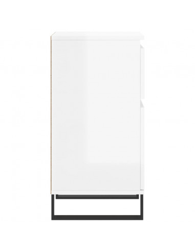 Credenze 2 pz Bianco Lucido 40x35x70 cm in Legno Multistrato