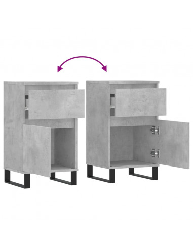 Credenze 2 pz Grigio Cemento 40x35x70 cm in Legno Multistrato