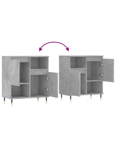 Credenza Grigio Cemento 60x35x70 cm in Legno Multistrato