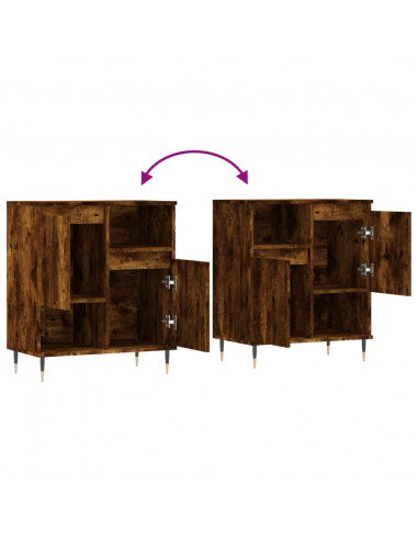 Credenza Rovere Fumo 60x35x70 cm in Legno Multistrato