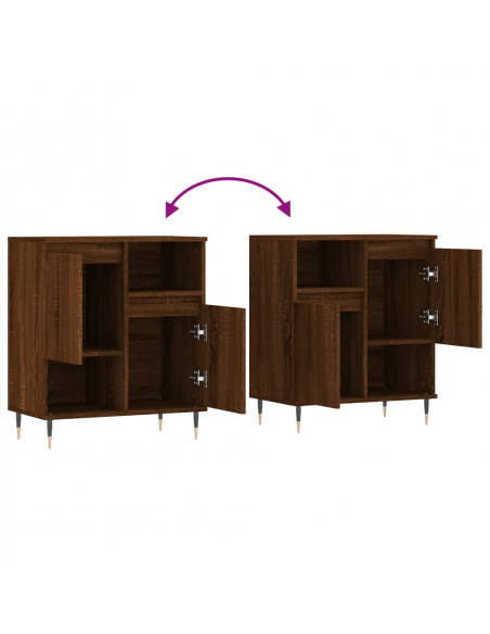 Credenza Rovere Marrone 60x35x70 cm in Legno Multistrato