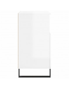 Credenza Bianco Lucido 60x35x70 cm in Legno Multistrato 2