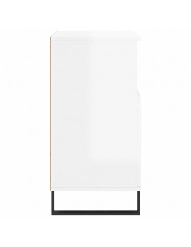 Credenza Bianco Lucido 60x35x70 cm in Legno Multistrato