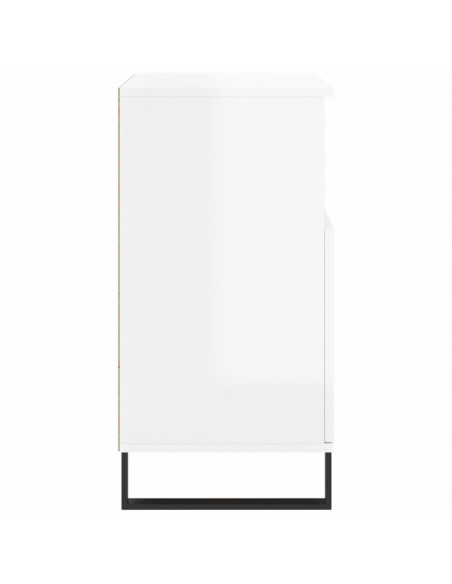 Credenza Bianco Lucido 60x35x70 cm in Legno Multistrato