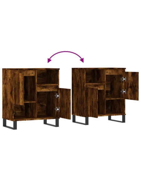 Credenza Rovere Fumo 60x35x70 cm in Legno Multistrato