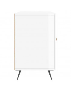 Credenza Bianco Lucido 100x36x60 cm in Legno Multistrato 2