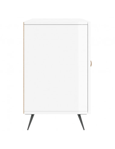 Credenza Bianco Lucido 100x36x60 cm in Legno Multistrato