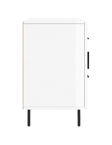Credenza Bianco Lucido 100x36x60 cm in Legno Multistrato