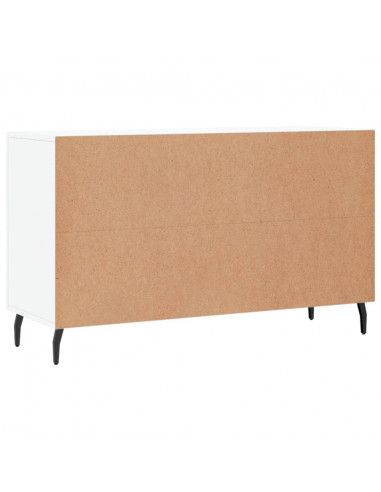 Credenza Bianco Lucido 100x36x60 cm in Legno Multistrato