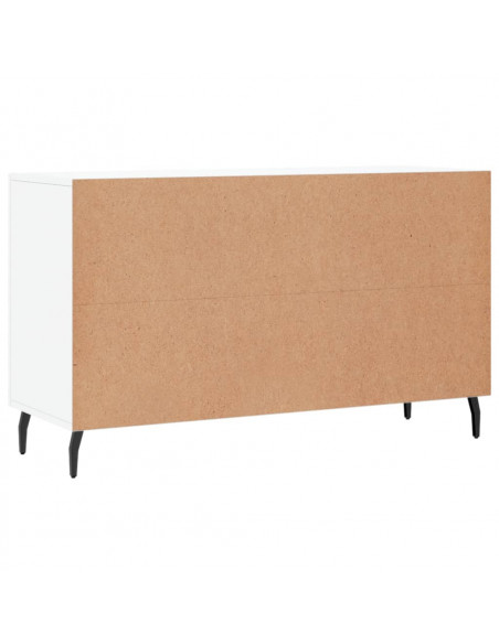 Credenza Bianco Lucido 100x36x60 cm in Legno Multistrato