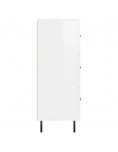 Credenza Bianco Lucido 34,5x34x90 cm in Legno Multistrato 2