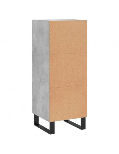 Credenza Grigio Cemento 34,5x34x90 cm in Legno Multistrato