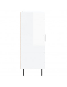 Credenza 69,5x34x90 cm in Legno Multistrato Bianco Lucido 2